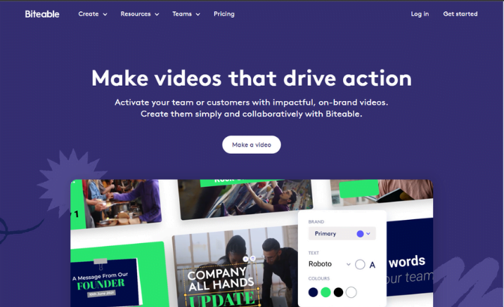 Biteable is a free tool for developing site content in seconds